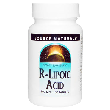 Source Naturals, Ácido R-lipoico, 100 mg, 60 tabletas