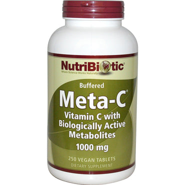 NutriBiotic, Meta-C, 1000 mg, 250 comprimés végétaliens