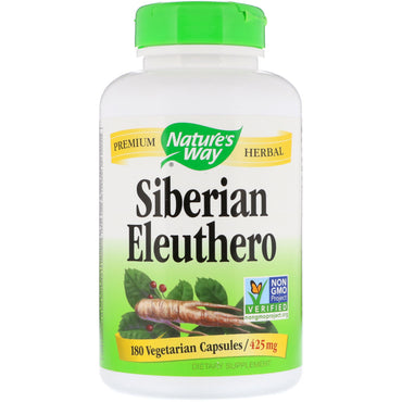 Nature's Way, Eleuthero siberiano, 425 mg, 180 cápsulas vegetarianas