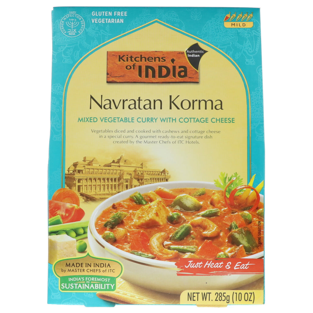 Kitchens of India, Navratan Korma, curry de verduras mixtas con requesón, suave, 10 oz (285 g)