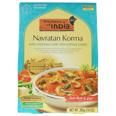 Kitchens of India, Navratan Korma, curry de vegetales mixtos con requesón, suave, 10 oz (285 g)
