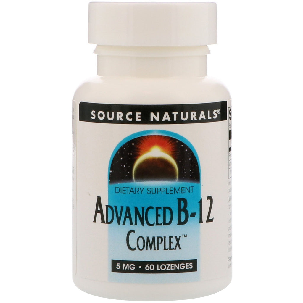 Source Naturals, Advanced B-12 Complex, 5 מ"ג, 60 לכסניות