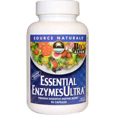 Source naturelle, enzymes essentielles ultra, 90 gélules