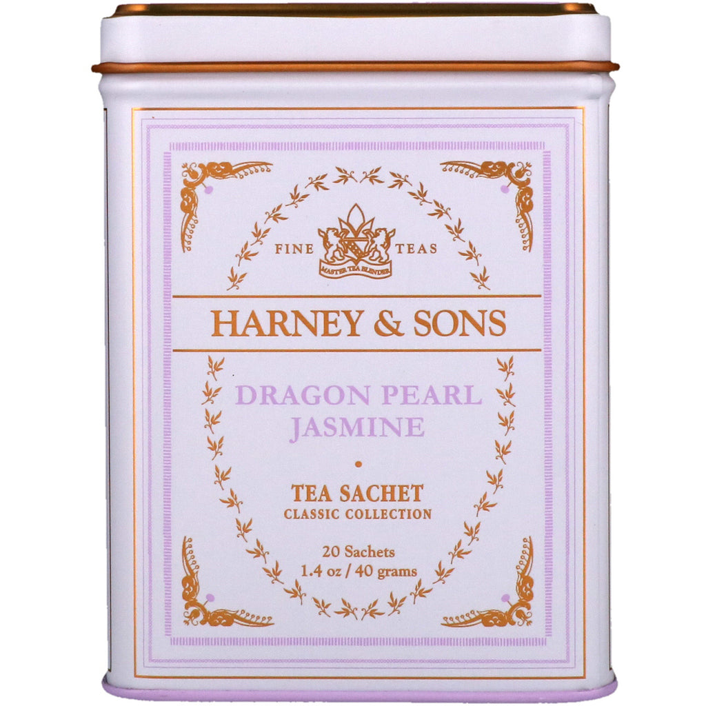 Harney &amp; Sons, Jasmin Dragon Pearl, 20 sachets de thé, 1,4 oz (40 g)