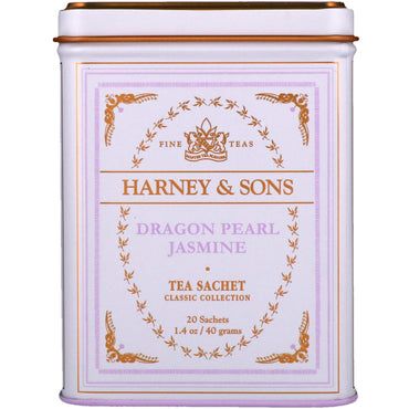 Harney & Sons, Dragon Pearl Jasmine, 20 Tea Sachets, 1.4 oz (40 g)