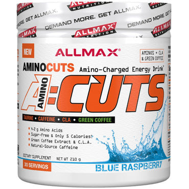ALLMAX Nutrition, AMINOCUTS(ACUTS), 체중 감량 BCAA(CLA + 타우린 + 그린 커피), 블루 라즈베리, 210g(7.4oz)