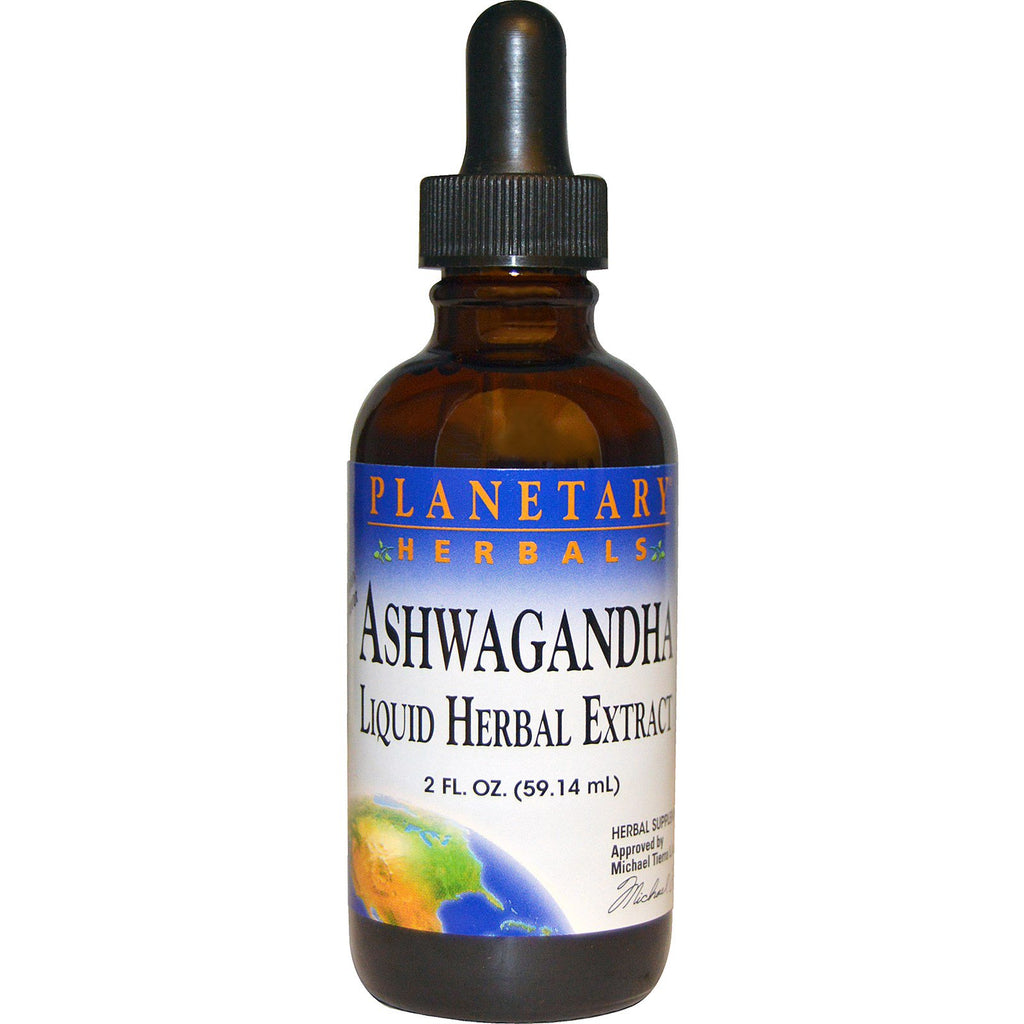 Planetary Herbals, Ashwagandha, płynny ekstrakt ziołowy, aromat cytrynowy, 2 uncje (59,14 ml)