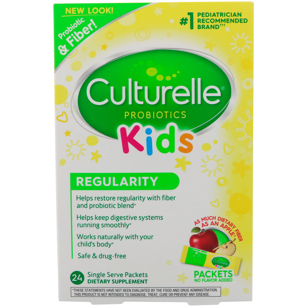 Culturelle, probióticos, crianças, regularidade, 24 pacotes de dose única