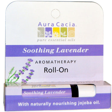 Aura Cacia, Roll-On de aromaterapia, lavanda calmante, 9,2 ml (0,31 oz. líq.)