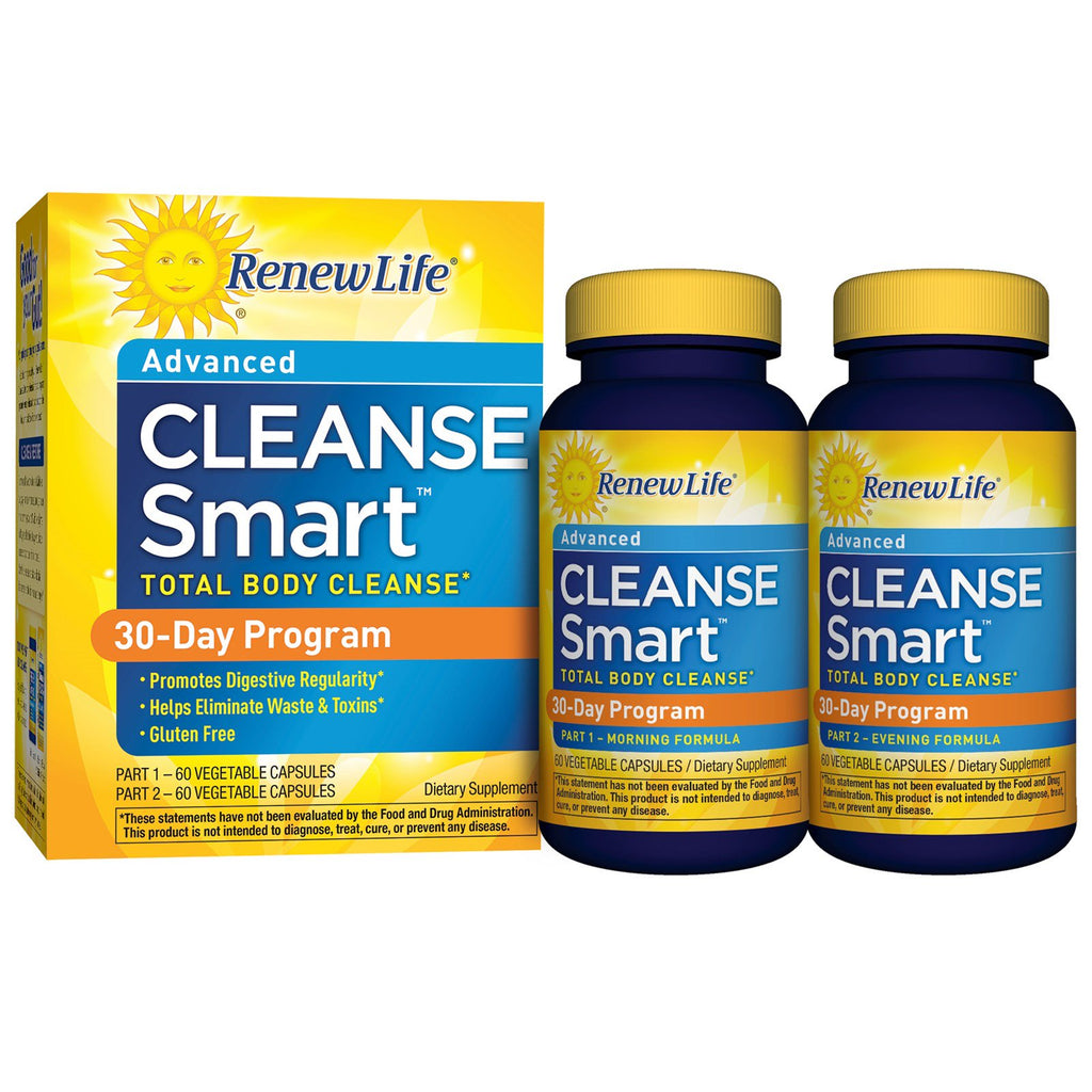 Renew Life, Advanced Cleanse Smart, 2 frascos, 60 cápsulas vegetales cada uno