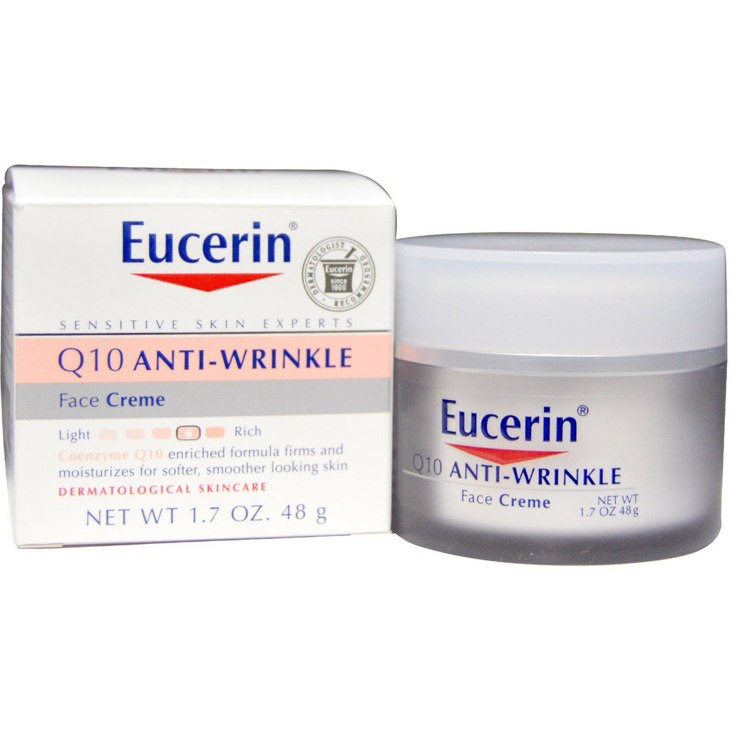 Eucerin, Przeciwzmarszczkowy krem ​​do twarzy Q10, 1,7 uncji (48 g)