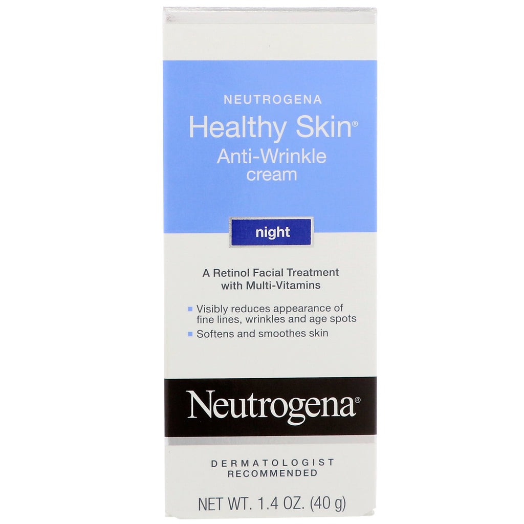 Neutrogena, sunn hud, anti-rynkekrem, natt, 1,4 oz (40 g)