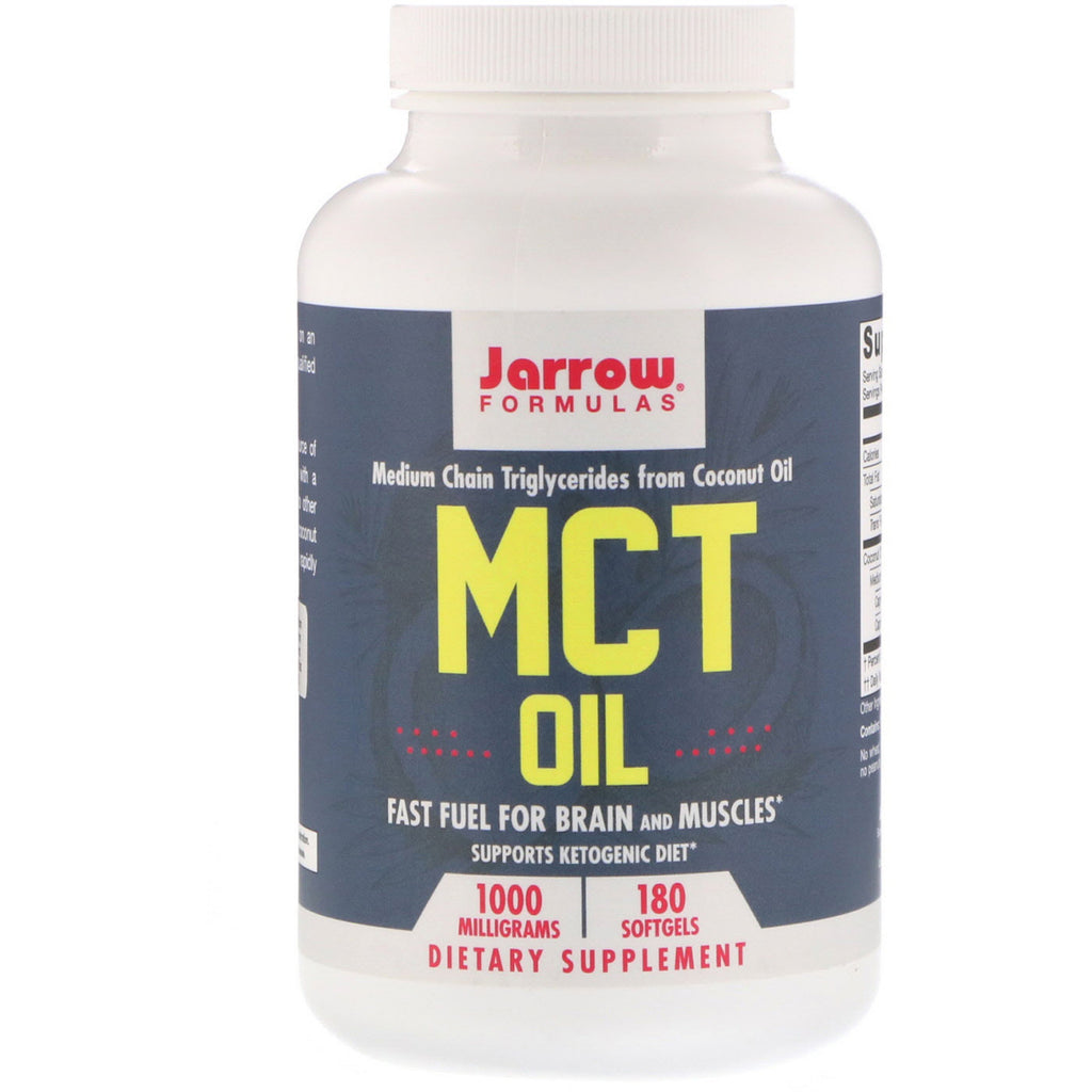 Jarrow Formulas, Aceite MCT, 1000 mg, 180 cápsulas blandas