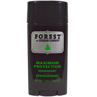 Herban Cowboy, Skov, Deodorant med maksimal beskyttelse, 2,8 oz (80 g)