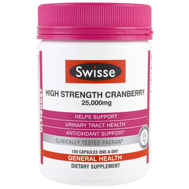 Swisse, Ultiboost, Cranberry de alta resistência, 25.000 mg, 100 cápsulas