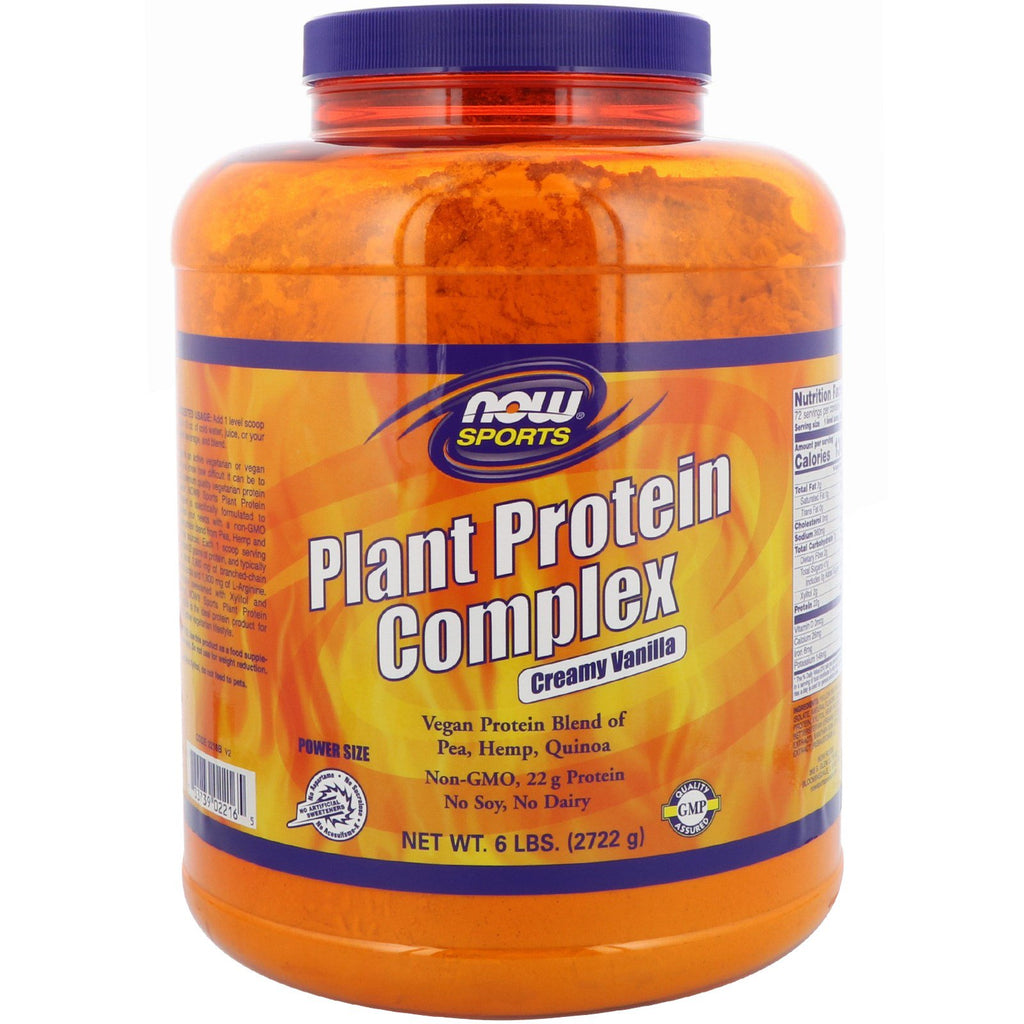 Now Foods, スポーツ、植物タンパク質複合体、クリーミーバニラ、6 ポンド (2722 g)