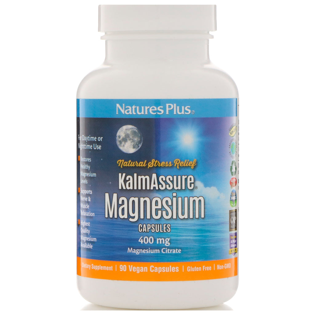 Nature's Plus, Kalmassure, magneziu, 400 mg, 90 capsule vegane