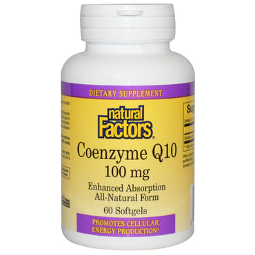 Natural Factors, Coenzyme Q10, 100 mg, 60 gélules