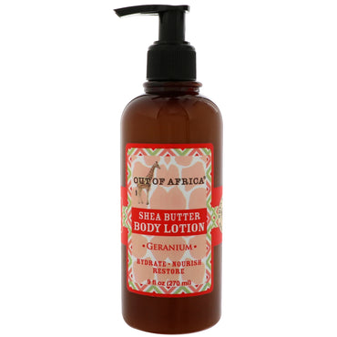 Out of Africa, Shea Butter Body Lotion, Geranium, 9 fl oz (270 ml)