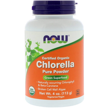 Now Foods, Chlorella certificada, polvo puro, 4 oz (113 g)