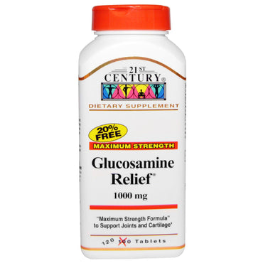 21e eeuw, Glucosamine-verlichting, maximale sterkte, 1.000 mg, 120 tabletten