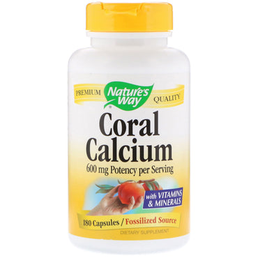 Nature's Way, Calcium de corail, 600 mg, 180 gélules