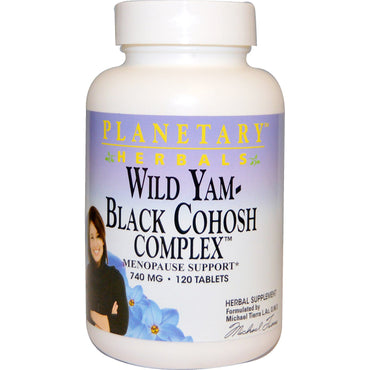 Planetary Herbals, ñame silvestre - Complejo de cohosh negro, 740 mg, 120 tabletas