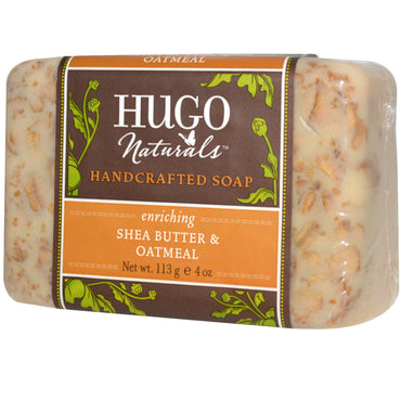 Hugo Naturals, Jabón artesanal, manteca de karité y avena, 4 oz (113 g)