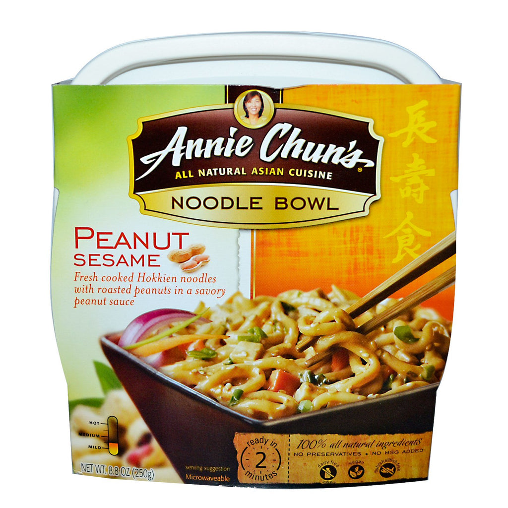 Annie Chun's, castron cu tăiței, susan cu arahide, blând, 8,8 oz (250 g)
