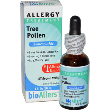 NatraBio, BioAllers, Polen de árboles, Tratamiento para alergias, 1 fl oz (30 ml)