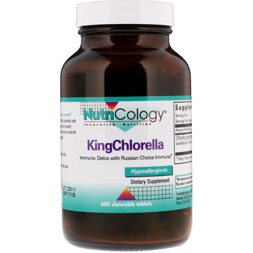 Nutricology, King Chlorella, 600 tabletas masticables