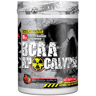 MuscleMaxx, BCAA Apocalypse, Intra-Workout, B12 + Glutamin + Taurin, Red Punch Napalm, 17,63 oz (500 g)