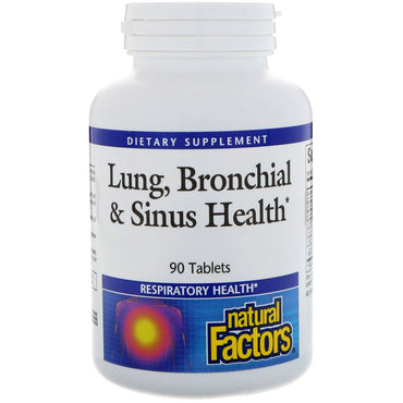 Natural Factors, Salud pulmonar, bronquial y sinusal, 90 tabletas