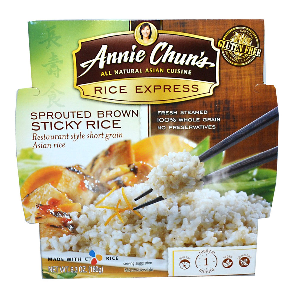 Annie Chun's, Rice Express, arroz pegajoso integral germinado, 6,3 oz (180 g)