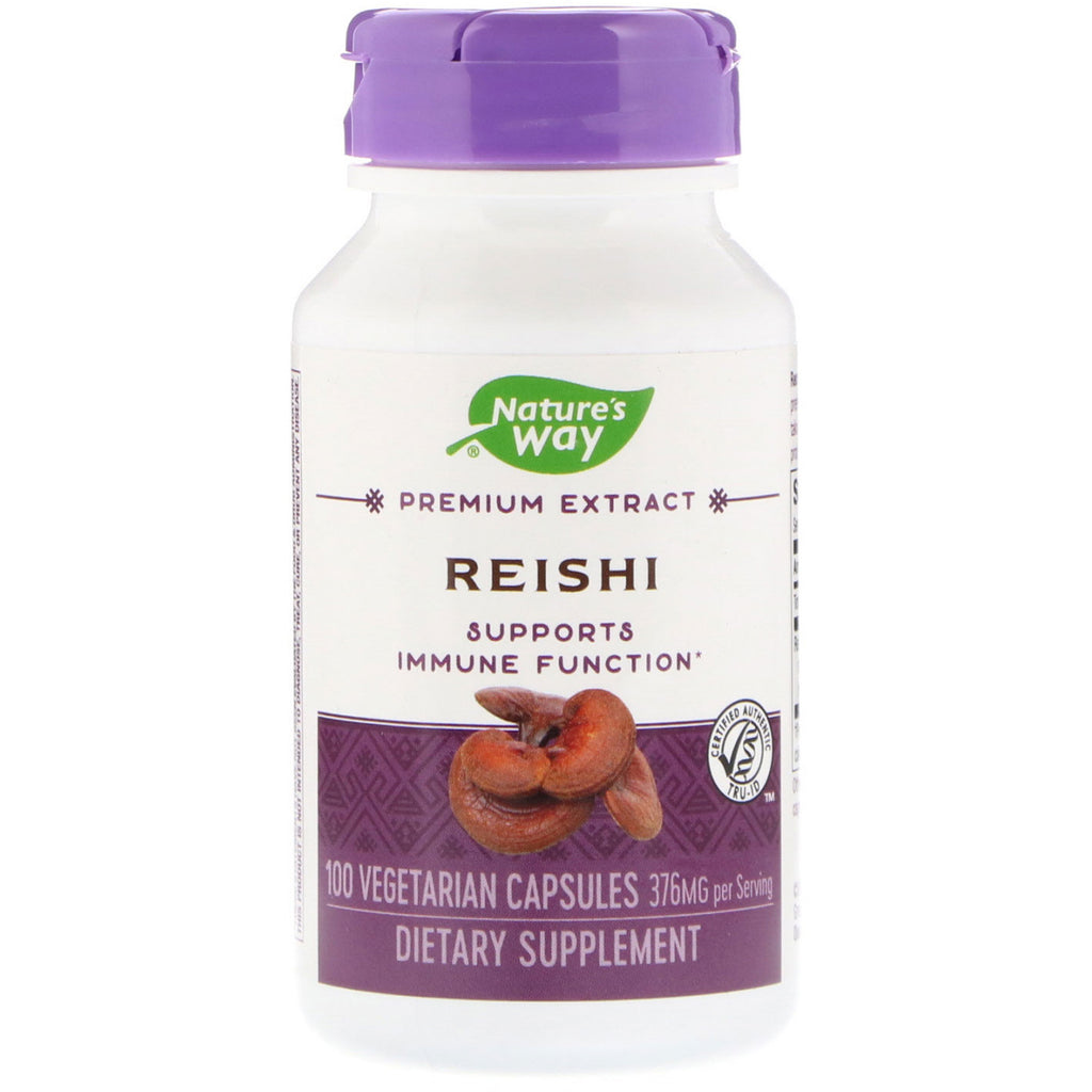 Nature's Way, Reishi, standardiseret, 376 mg, 100 vegetariske kapsler