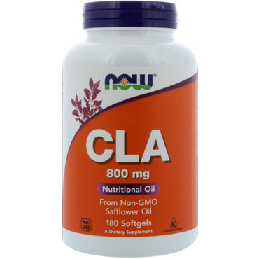 Now Foods, CLA, 800 mg, 180 cápsulas blandas