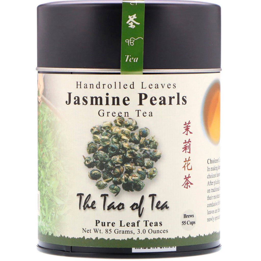 Tao of Tea, ceai verde cu frunze rulate manual, perle de iasomie, 3 oz (85 g)