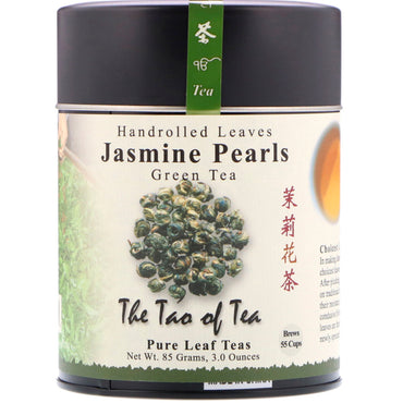 הטאו של התה, עלים מגולגלים ביד תה ירוק, פניני יסמין, 3 אונקיות (85 גרם)