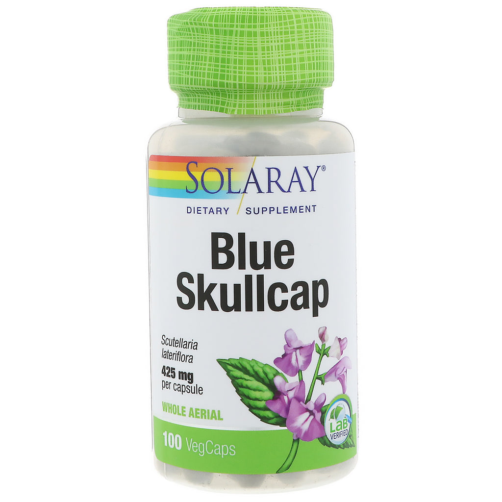 Solaray, Niebieska jarmułka, 425 mg, 100 VegCaps