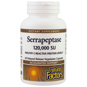 Natural Factors, Serrapeptase, 120,000 SU, 60 Delayed Release Vegetarian Capsules