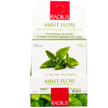 RADIUS, Vegan Xylitol Mint Floss, 55 yds (50 m)