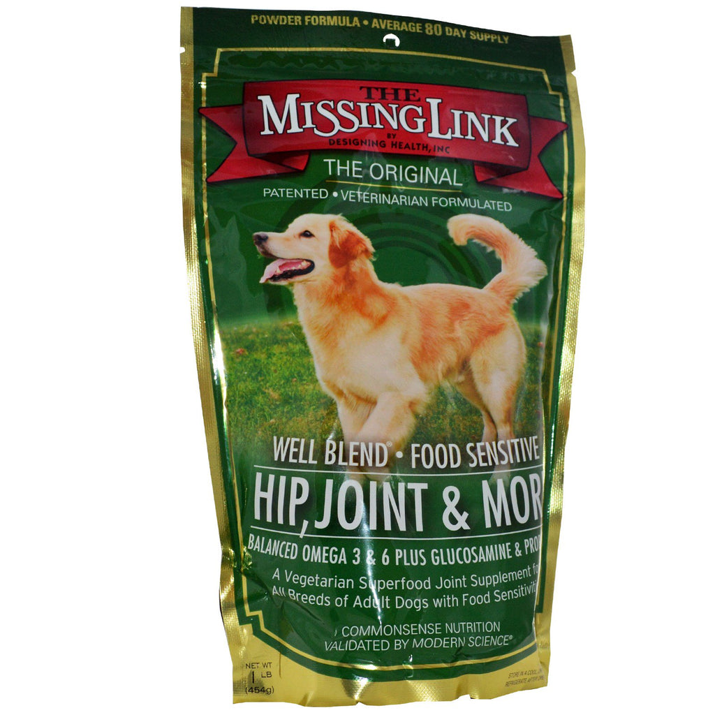 The Missing Link, Well Blend Food Sensitive, hanches, articulations et plus, pour chiens, 1 lb (454 g)