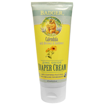 Badger Company, Diaper Cream, Calendula with Beeswax & Sunflower, 2.9 fl oz (87 ml)