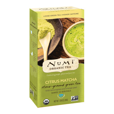 Numi Tea, , ماتشا الحمضيات، شاي أخضر مطحون، 1.06 أونصة (30 جم)