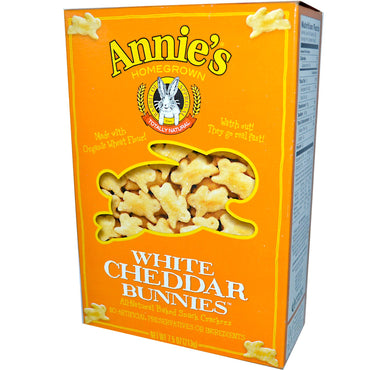 Annie's Homegrown, iepurași de cheddar alb, biscuiți cu gustări la cuptor, 7,5 oz (213 g)