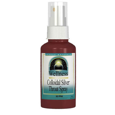 Source Naturals, Wellness, Colloidal Silver Throat Spray, 30 PPM, 2 fl oz (59,14 ml)