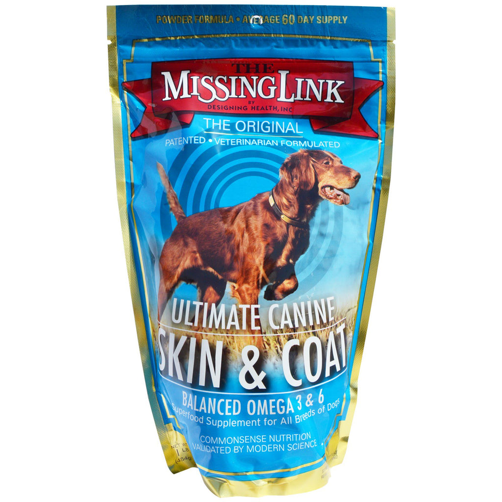 The Missing Link, Ultimate Canine Skin & Coat, til hunde, 1 lb (454 g)