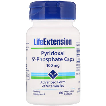 Life Extension, Cápsulas de piridoxal 5'-fosfato, 100 mg, 60 cápsulas vegetarianas
