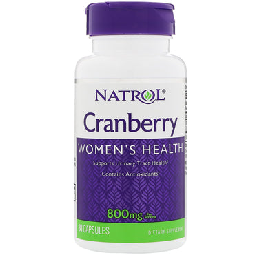 Natrol, Cranberry, 800 mg, 30 Cápsulas