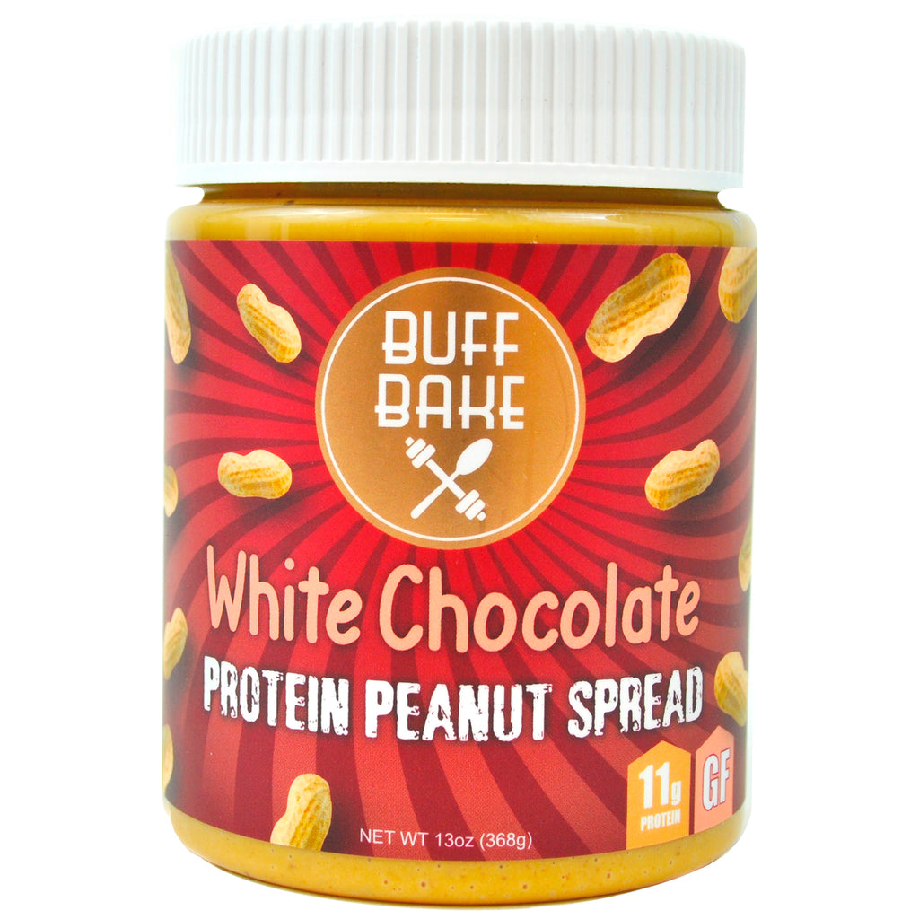 버프 베이크, 단백질 땅콩 스프레드, 화이트 초콜릿, 368g(13oz)